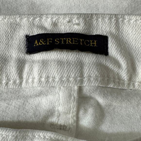 Abercrombie & Fitch SZ W33 L32 Skinny Jeans Iconic Stretch Hi-Rise Zip-Fly White - Picture 9 of 13
